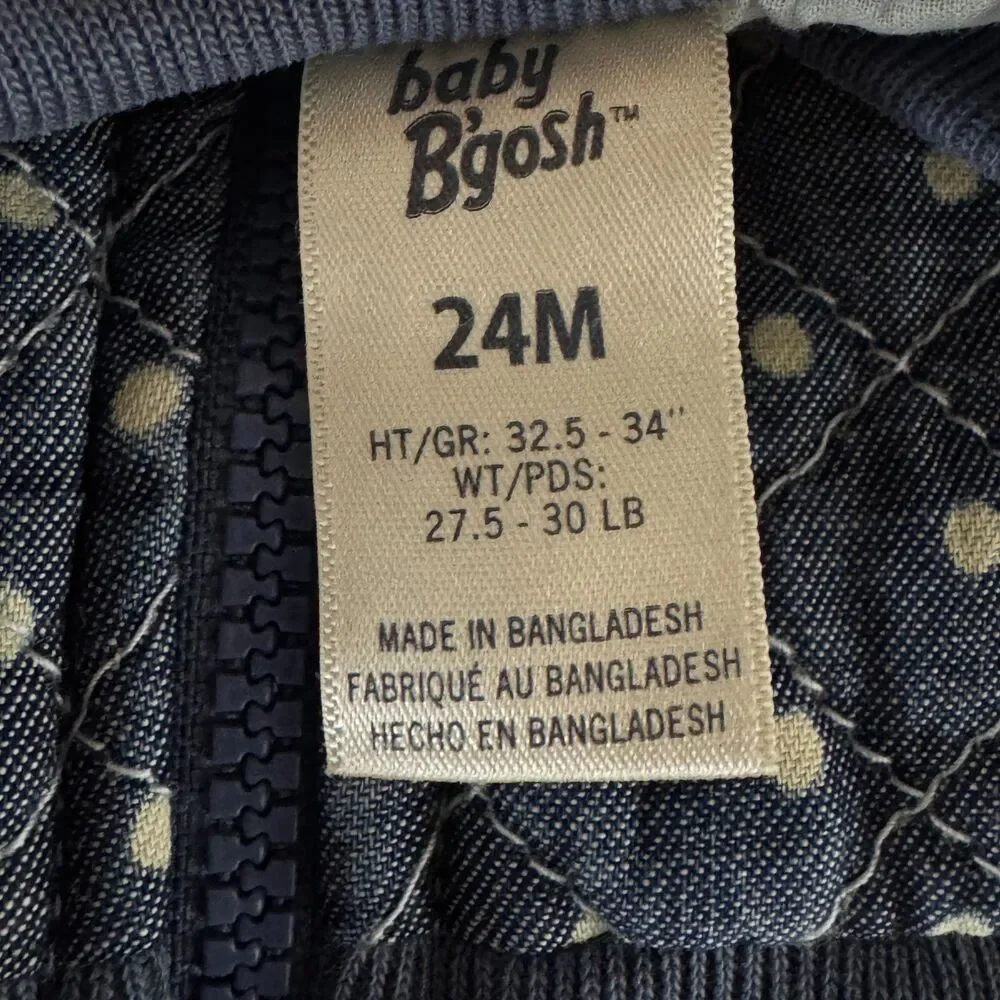NEW OshKosh Baby B'gosh Quilted Polka Dot Jacket Toddler Girls Size 24 Months
